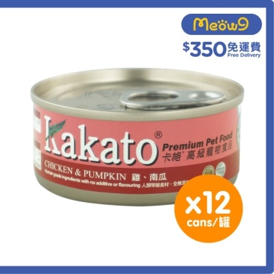 [12罐裝]雞、南瓜(70gx12)貓犬適用 - KAKATO 貓狗鮮食罐