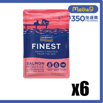 [6包裝] FINEST 三文魚慕絲 (100g x6) 狗濕糧 - FISH4DOGS
