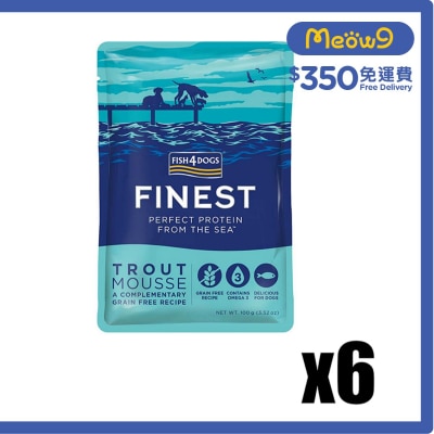 [6包裝] FINEST 鱒魚慕絲 (100g x6) 狗濕糧 - FISH4DOGS