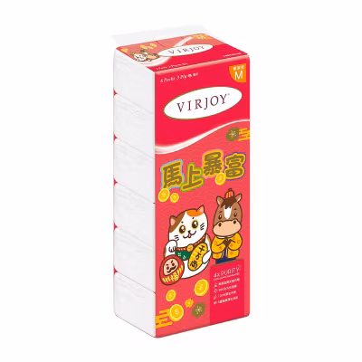 三層壓花抽取式面紙６包裝（賀年版）