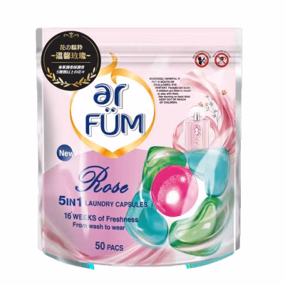 紡優美5合1洗衣凝珠玫瑰50粒裝