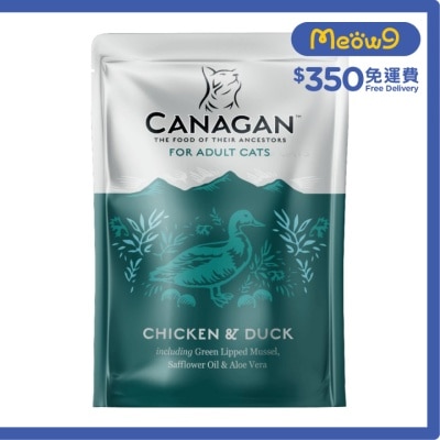 成貓雞肉+鴨肉袋裝濕糧(85g) - Canagan 原之選