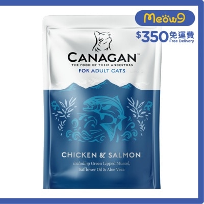 成貓雞肉+三文魚袋裝濕糧(85g) - Canagan 原之選
