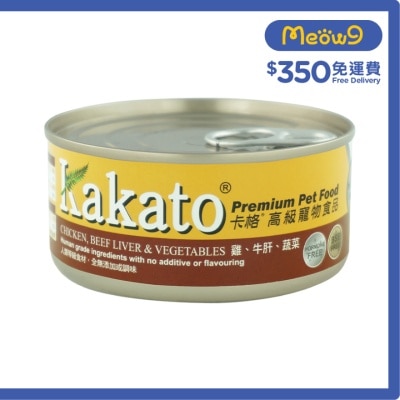 雞、牛肝、蔬菜(170g)貓犬適用 - KAKATO 貓狗鮮食罐