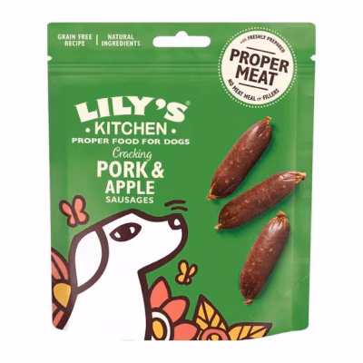 Dog Crcking Pork & Apple Sausages