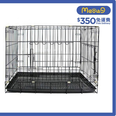 一呎半 噴漆雙門摺籠 (黑) - 小型貓犬適用 (47x32x38) - Pigeon