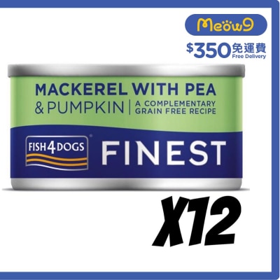 鯖魚,豌豆,南瓜 狗罐頭 (85gx12) - FISH4DOGS
