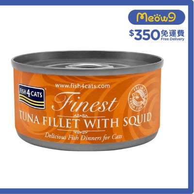 吞拿魚及魷魚貓罐頭 (70g) - FISH4CATS