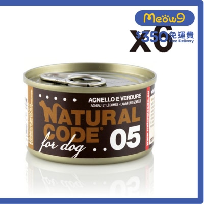 [6罐裝]羊肉蔬菜配方 成犬 罐頭濕糧 (90g x6) - NATURAL CODE