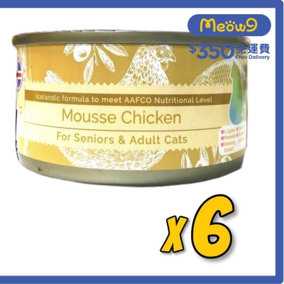 全天然純雞肉慕絲 老貓,成貓主食罐頭 (80gx6) Astkatta 