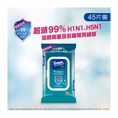 Tempo 抗菌倍護濕紙巾45片裝