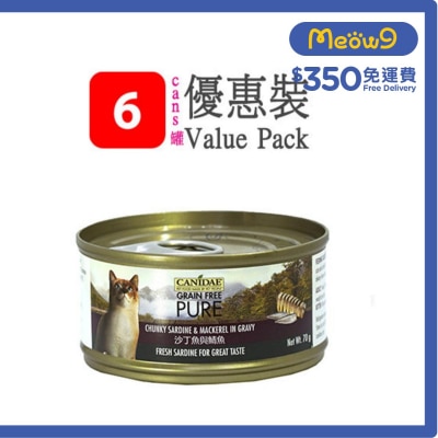 無穀物沙丁魚與鯖魚貓罐頭 (70g x 6) - CANIDAE 咖比