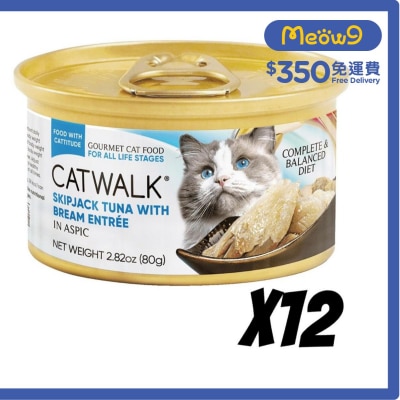 [12罐] 鰹吞拿魚 + 鯛魚- 貓罐頭(80gx12)- Catwalk
