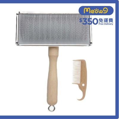 木柄鋼絲梳 - 貓犬用(中) - DoggyMan