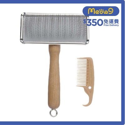 木柄鋼絲梳 - 貓犬用(細) - DoggyMan