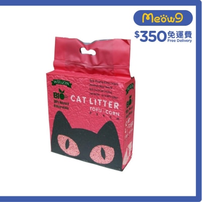 豆腐粟米貓砂 (桃味) (6L/2.5kg) - 威龍