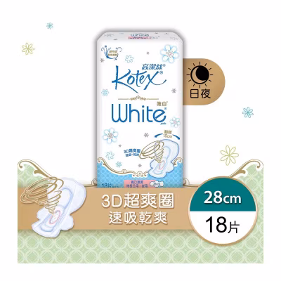 唯白乾爽網面纖巧護翼特長日用/夜用 28cm 18片