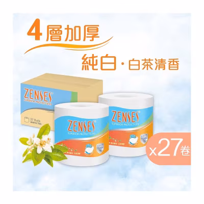 倩絲 4層壓花卷紙單卷裝(白茶清香)[原箱27卷]